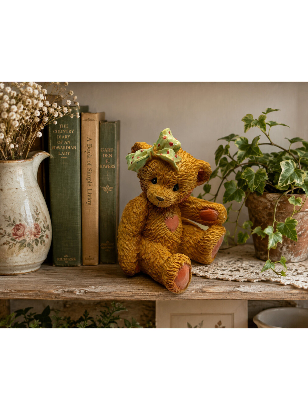 Cherished Teddies JACKI Hugs & Kisses 950432 Bear Figurine 1991 w/ Box